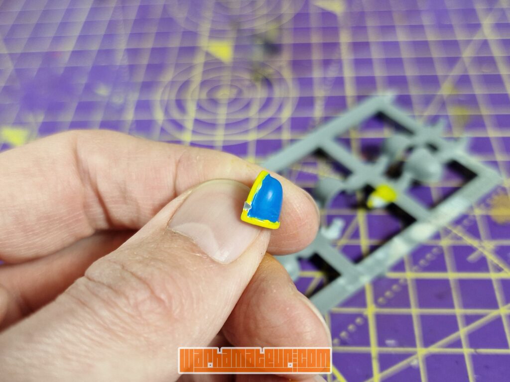 Space Marine shoulder pad removed from sprue
