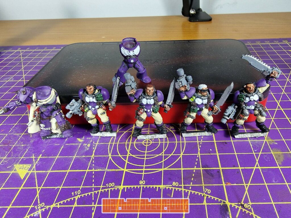 Purple Space Marine models