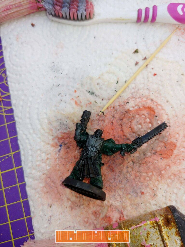 Partially cleaned plastic Dark Angels Sergeant